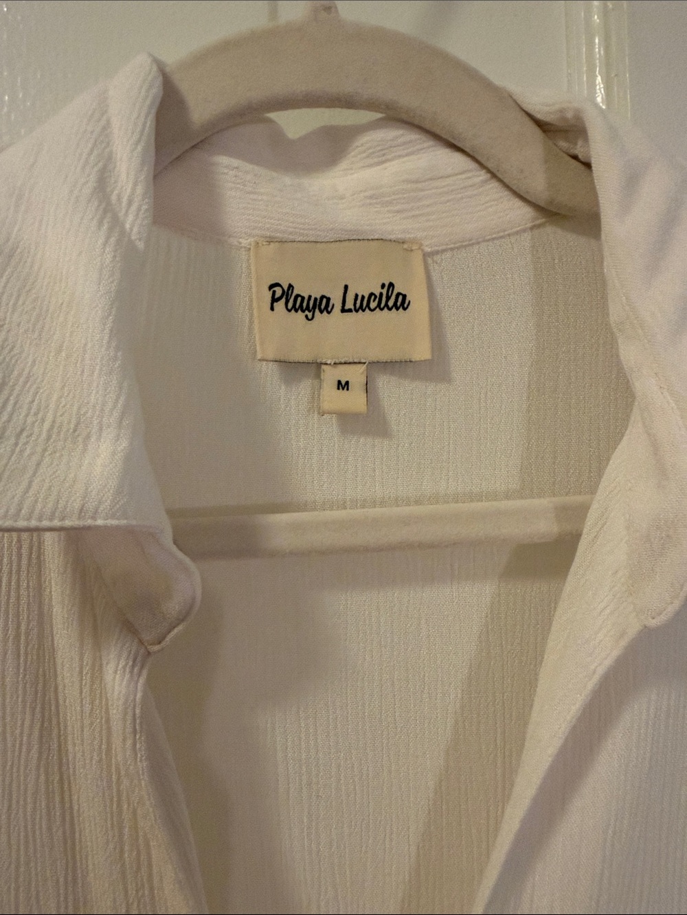 Playa Lucila White Gauze Coverup Size M - Picture 4 of 5